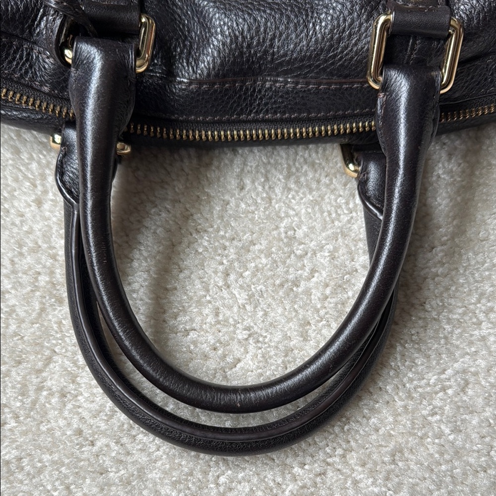 Michael Kors Brown Leather Satchel with Gold Hardware - Picture 5 of 5